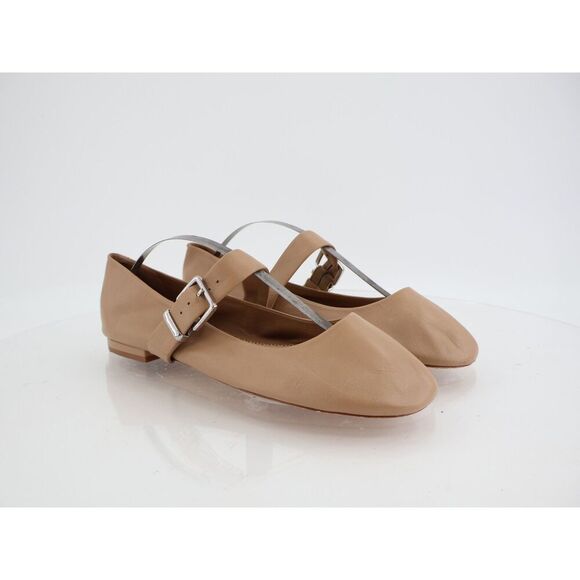 Cinq à Sept Women's Sofia Mary Jane Ballet Flats Size 39 9 Tan Brown Leather - Picture 3 of 12